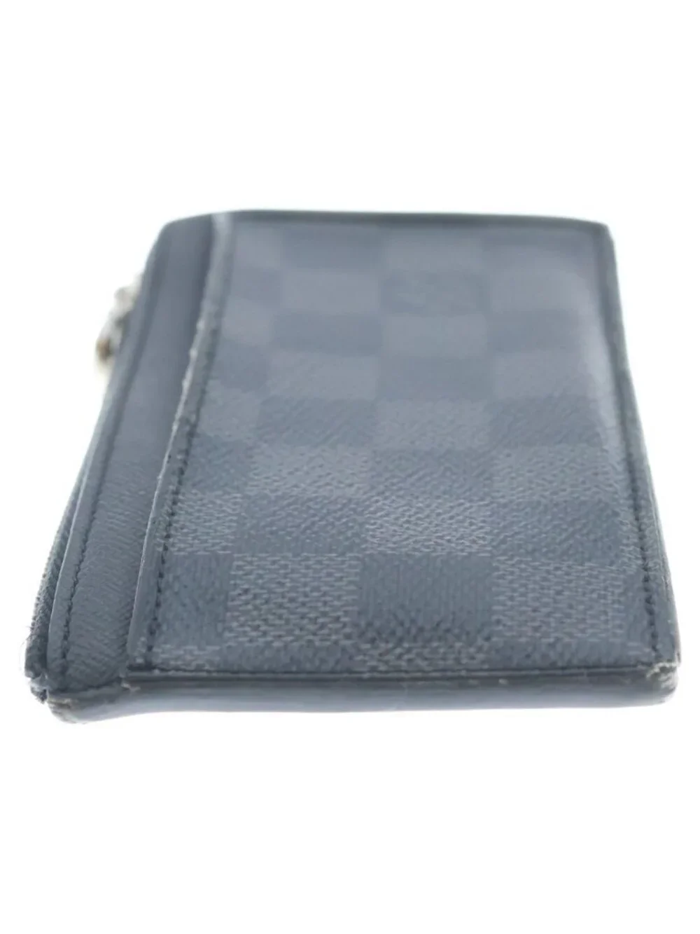 Louis Vuitton Damier Graphite Coin Card Holder Case Business Black Silver